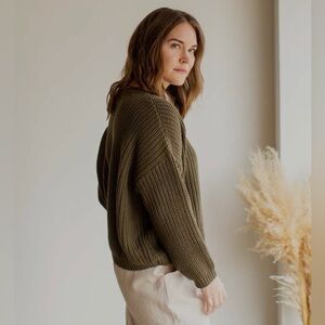 The Simple Folk Chunky Knit Sweater in Olive